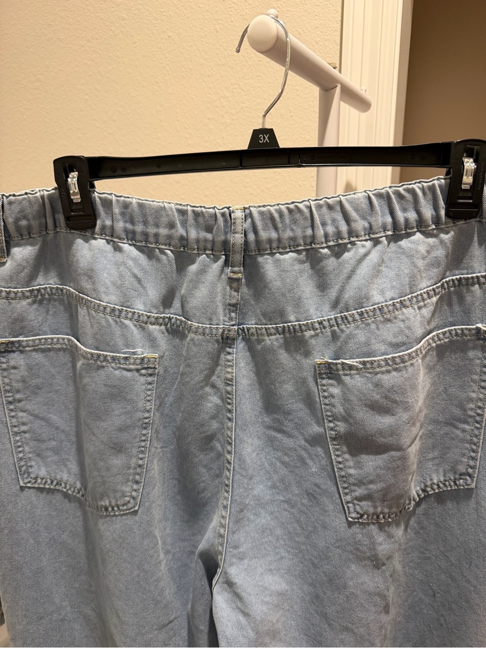 Light Blue Ruffle-Hem Wide Leg Jeans - Picture 3 of 4